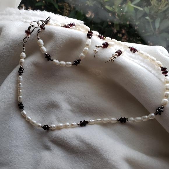 Pearl and spinel parure set...exquisite - Picture 2 of 7